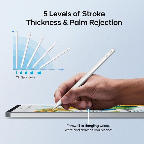 Stylus Pen for iPad 9th&10th Generation 5 Mins Ultra Fast Charging Active Pencil - Picture 3 of 11